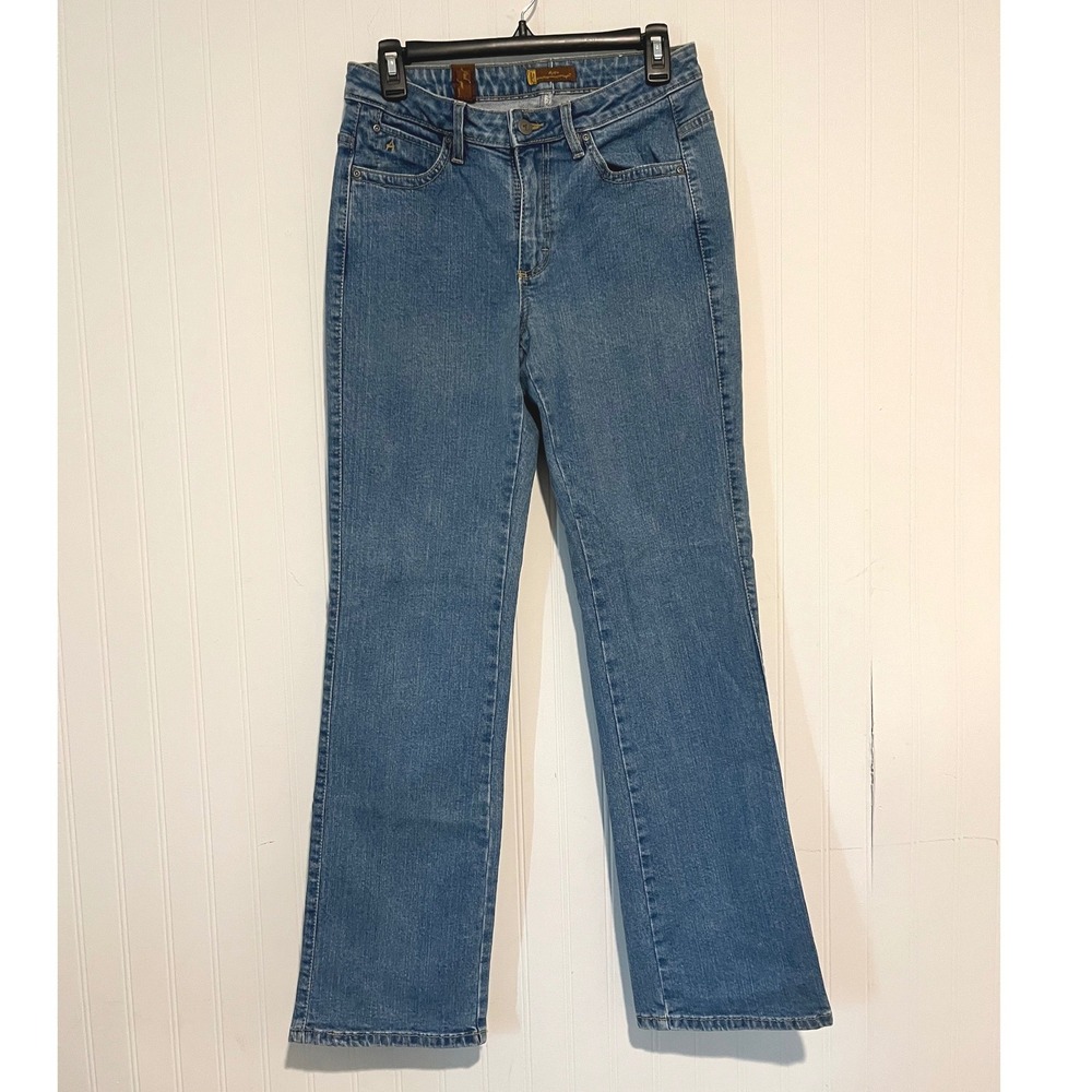 Wrangler Aura Jeans Women 6R Blue Straight Leg Regular Mid-Rise